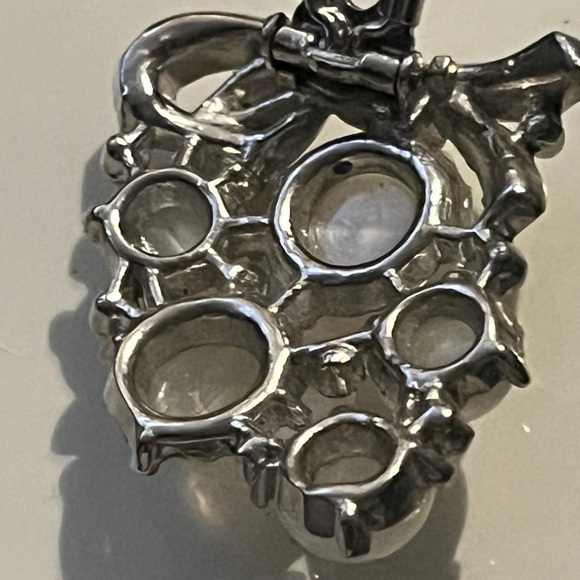 Coro broach moon glow lucite cabochons rhinestone designer Gene Verecchio  1940s - Picture 8 of 9